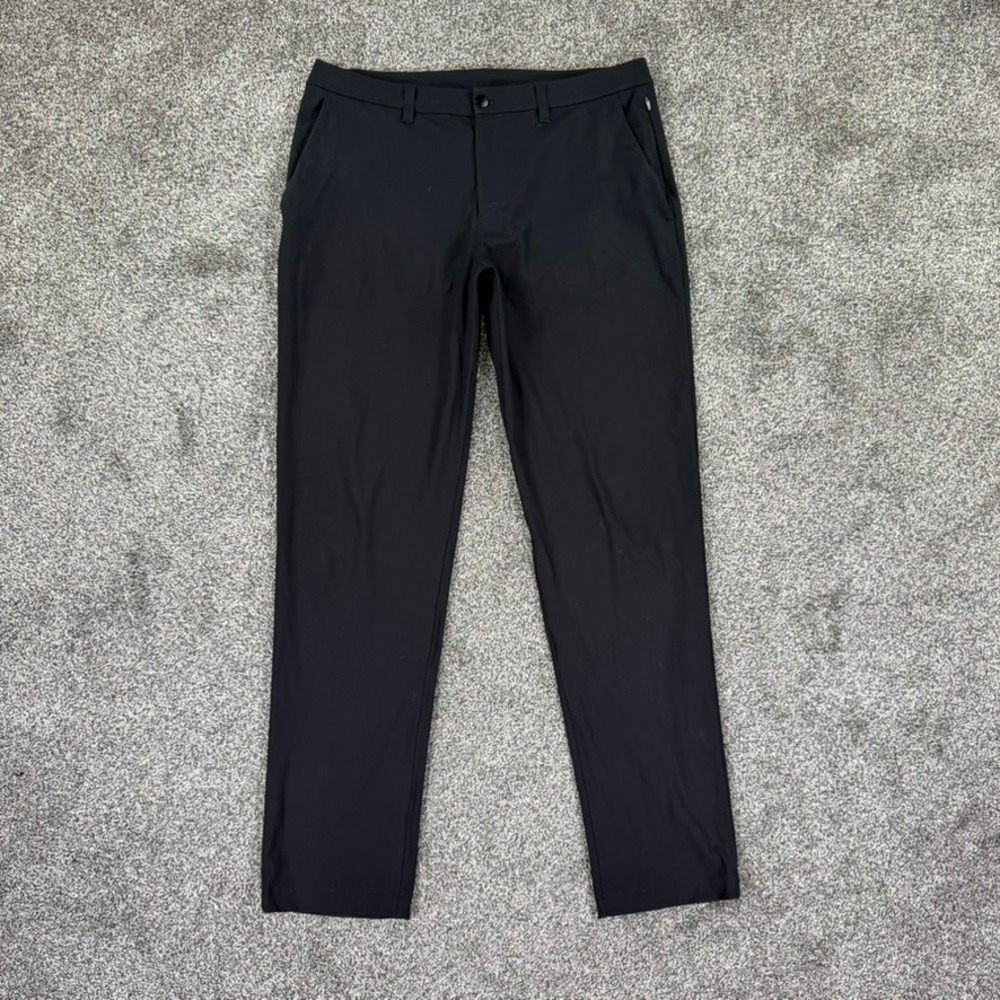 Lululemon Commission Slim Fit Pants Mens 34 Black Warpstreme Chino LM5AR3S‎